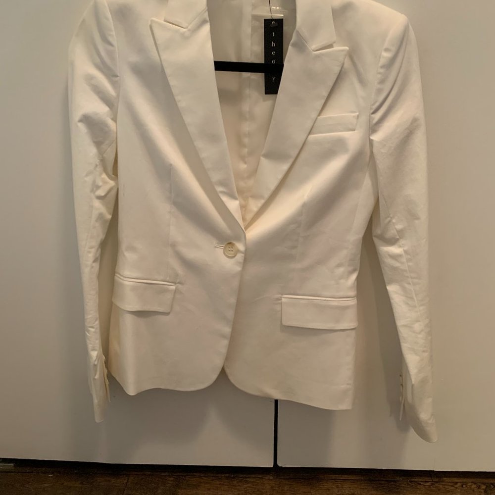 Theory White Blazer Size 4